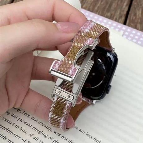 ツイード アップル ウォッチ バンド マグネット apple watch バンド かわいい M223