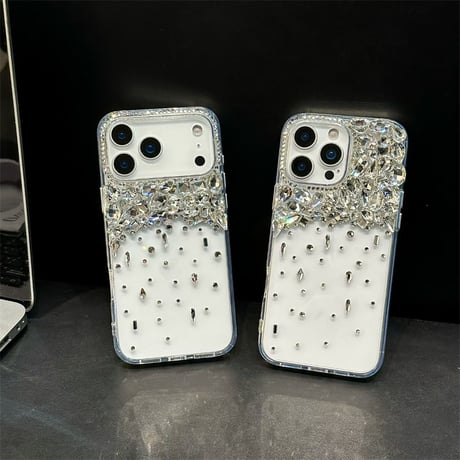 【カメラ保護リング付き】iphone17/17pro ケース デコ クリア iphone ケース キラキラ 女子 人気 M046
