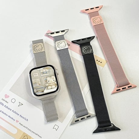 アップル ウォッチ バンド ミラネーゼ ループ マグネット apple watch バンド 可愛い M321