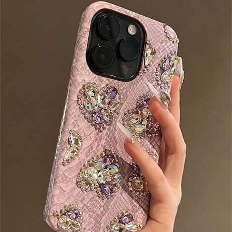 iphone16/16pro ケース デコ ハート iphoneケース 人気 女子 「カメラ保護リングプレゼント」M122