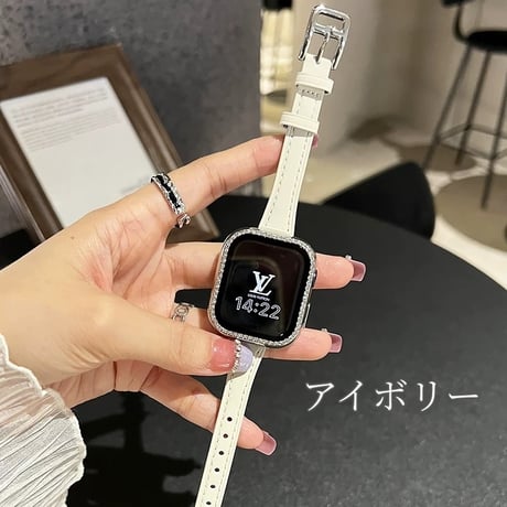 【保護ケース付き】アップル ウォッチ バンド 女性 人気 apple watch バンド レザー 細い M204
