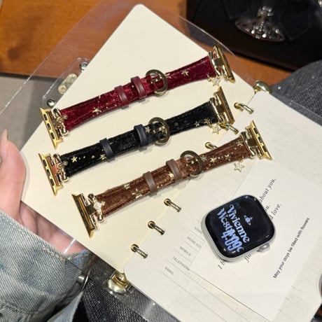 アップル ウォッチ バンド 女性 おしゃれ ベルベット apple watch 11 42mm バンド かわいい M315