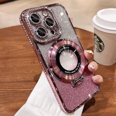 iphone16/16pro ケース マグセーフ/スタンド iphone ケース 衝撃 に 強い クリア 【カメラ保護フィルム一体型】M166