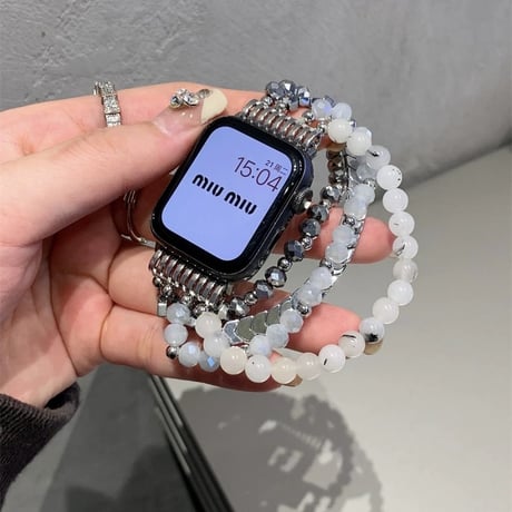 apple watch ブレスレット 重ね 付け アップル ウォッチ 10 バンド 女性 「apple watchケース付き」M243