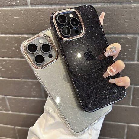 iphone18pro/17pro ケース キラキラ iphone ケース 透明 かわいい【レンズ保護リング付き】M056