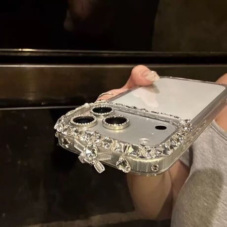「カメラリングプレゼント！」iphone17/17pro ケース クリア iphone16/15 ケース ストーン デコ M287