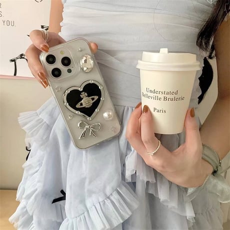 iphone ケース 可愛い 韓国 ハート スマホ ケース デコ クリア M242