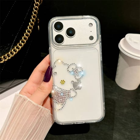 スマホケース デコ ストーン iphoneケース 人気 女子 リボン  M299