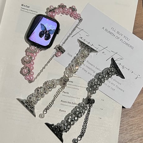 アップル ウォッチ バンド キラキラ パール apple watch Series 10 バンド かわいい M106