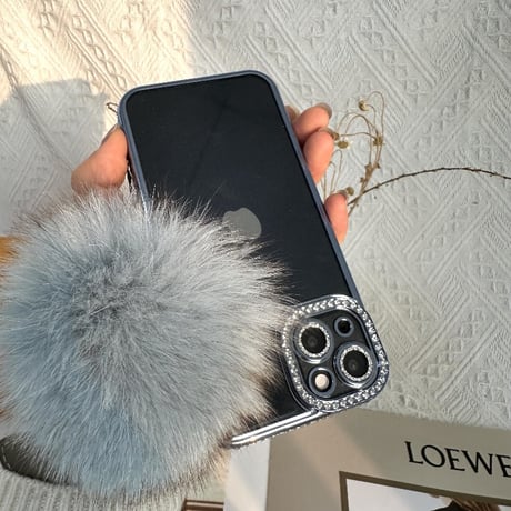 【もこもこチャーム付き】iphone16/16pro ケース 透明 かわいい iphone ケース キラキラ カメラ保護 M026