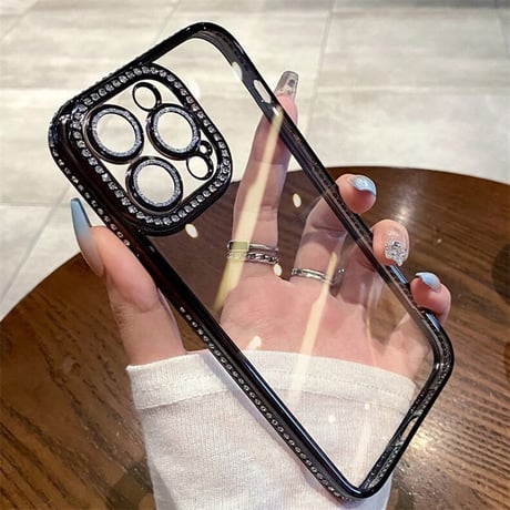 iphone18pro max/17pro ケース キラキラ クリア iphone ケース 透明 可愛い【カメラ保護フィルム付き】M064