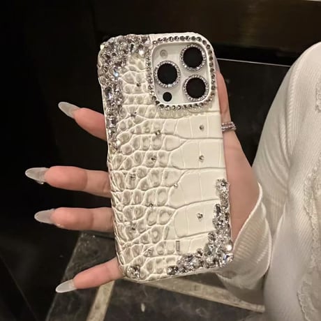 「カメラ保護リングをプレゼント」クロコダイル iphone16/16pro ケース スマホケース デコ M284