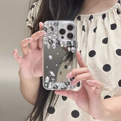 iphone16/16pro ケース ミラー iphone ケース デコ M153