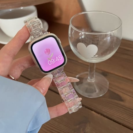アップル ウォッチ バンド クリア かわいい apple watch バンド ケース【バンド＆保護ケース2点セット】M114
