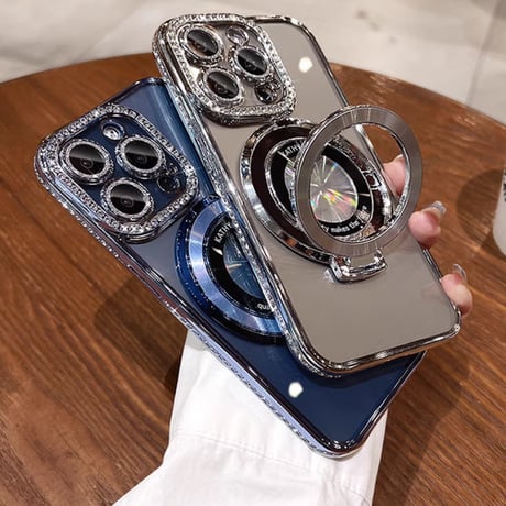 iphone16/16pro ケース マグセーフ/スタンド iphone ケース 衝撃 に 強い クリア 【カメラ保護フィルム一体型】M166