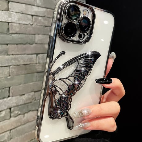 【M110】iphone16/16pro ケース 人気 女子 バタフライ iphone ケース 可愛い カメラ保護 M110
