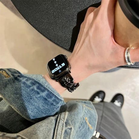 apple watch バンド チェーン アップル ウォッチ バンド かっこいい 男女兼用 M215