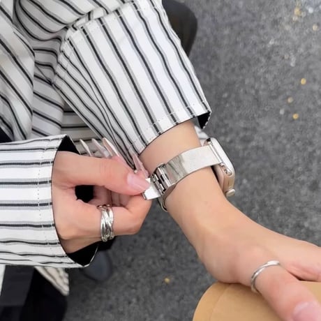アップル ウォッチ バンド お 揃い apple watch バンド ステンレス「男女兼用」 M238