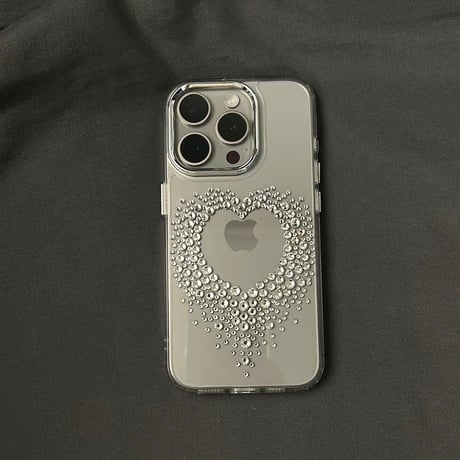 iphone ケース 透明 可愛い スマホ ケース デコ ストーン ハート 蝶々 M250