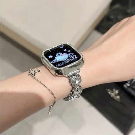 apple watch バンド 可愛い アップル ウォッチ バンド 猫「保護ケース付き」M146