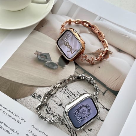 アップル ウォッチ ブレスレット apple watch バンド キラキラ「保護ケース付き」M123