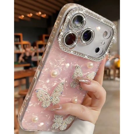 キラキラ iphone ケース デコ 蝶々 iphoneケース 大人可愛い M313