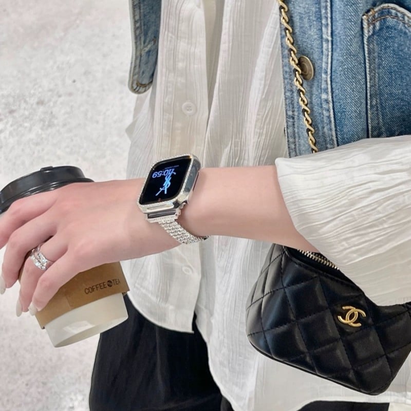 G01SAppleWatchキラキラレインボーカバーアップルウォッチラバーバンド