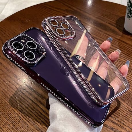 iphone18pro max/17pro ケース キラキラ クリア iphone ケース 透明 可愛い【カメラ保護フィルム付き】M064