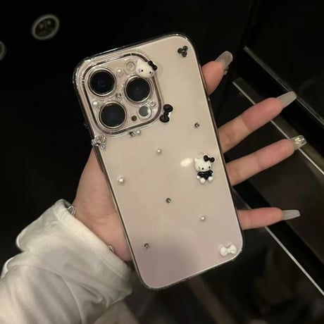 iphone17/17pro ケース ラインストーン iphone16/15 ケース 透明 可愛い デコケース スマホ リボン M279