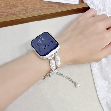 apple watch ブレスレット パール アップル ウォッチ バンド 女性 蒸れ ない M326