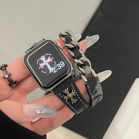 アップル ウォッチ series 10 バンド デニム apple watch バンド 二 重 おしゃれ M079