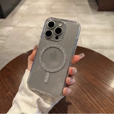 キラキラ iphone クリア ケース magsafe iphone18pro/17pro ケース 透明 かわいい M090