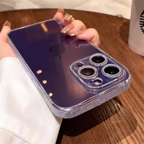 iphone16/16pro ケース クリア ガラス iphone ケース キラキラ 透明 M001