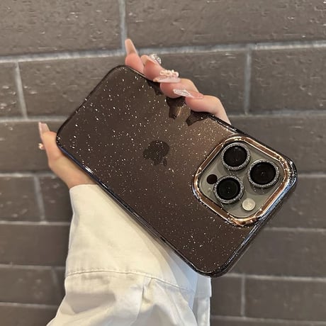 iphone18pro/17pro ケース キラキラ iphone ケース 透明 かわいい【レンズ保護リング付き】M056