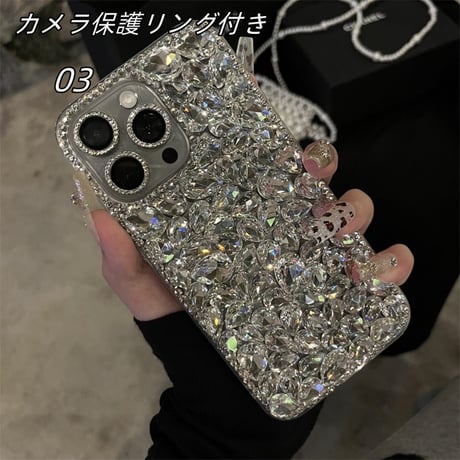 iphone16/16pro ケース キラキラ スマホケース デコ ストーン M157