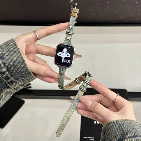 デニム apple watch バンド 二 重 アップル ウォッチ バンド おしゃれ 個性 的 M196