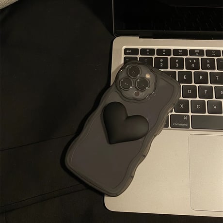 ハート アイフォンケース 透明可愛い iPhoneケース 【ビーズストラップ】M043