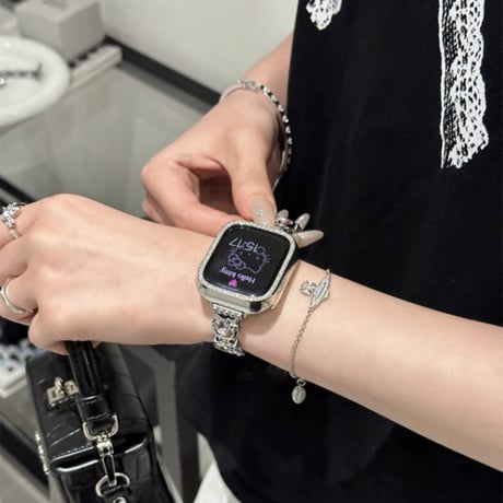apple watch バンド 可愛い アップル ウォッチ バンド 猫「保護ケース付き」M146