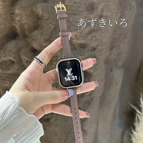 【保護ケース付き】アップル ウォッチ バンド 女性 人気 apple watch バンド レザー 細い M204