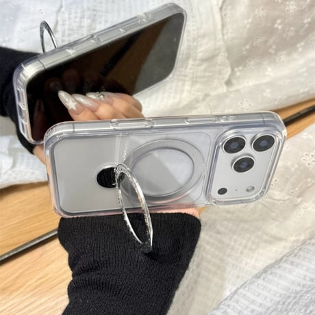 magsafe 対応 iphone17 ケース クリア iphone17pro ケース かわいい スタンド M298