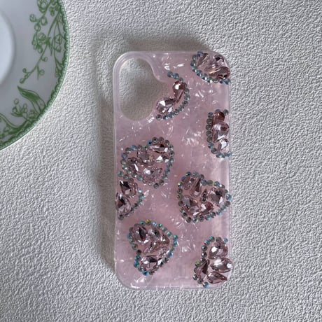 iphone17/16 ケース キラキラ iphone ケース デコ ハート M142