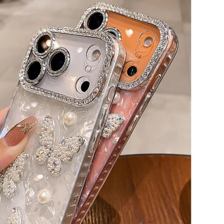 キラキラ iphone ケース デコ 蝶々 iphoneケース 大人可愛い M313