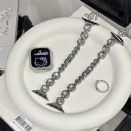 apple watch バンド 可愛い アップル ウォッチ バンド 猫「保護ケース付き」M146