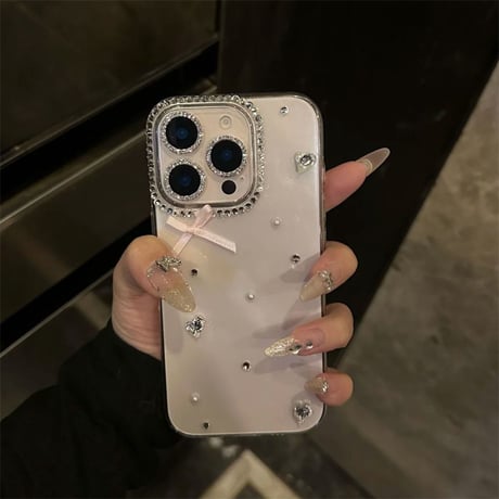 「カメラ保護リングプレゼント！」iphone17/16 ケース リボン iphone16pro ケース 透明 可愛い M257