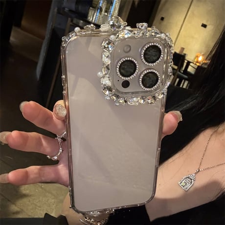「カメラリングプレゼント！」iphone17/17pro ケース クリア iphone16/15 ケース ストーン デコ M287