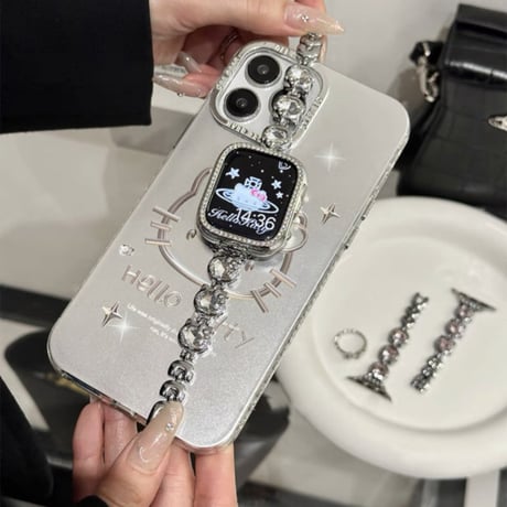 apple watch バンド 可愛い アップル ウォッチ バンド 猫「保護ケース付き」M146