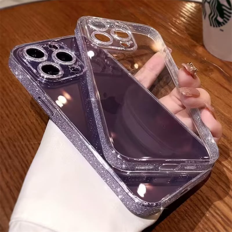 iphone16/16pro ケース クリア ガラス iphone ケース キラキラ 透明 M