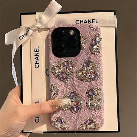 iphone16/16pro ケース デコ ハート iphoneケース 人気 女子 「カメラ保護リングプレゼント」M122