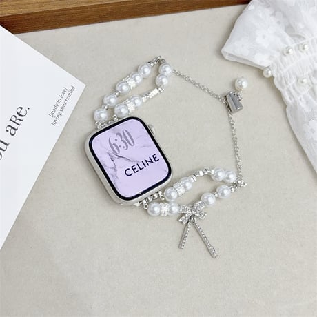 apple watch ブレスレット パール アップル ウォッチ バンド 女性 蒸れ ない M326