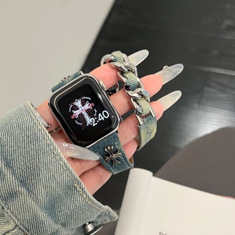 アップル ウォッチ series 10 バンド デニム apple watch バンド 二 重 おしゃれ M079